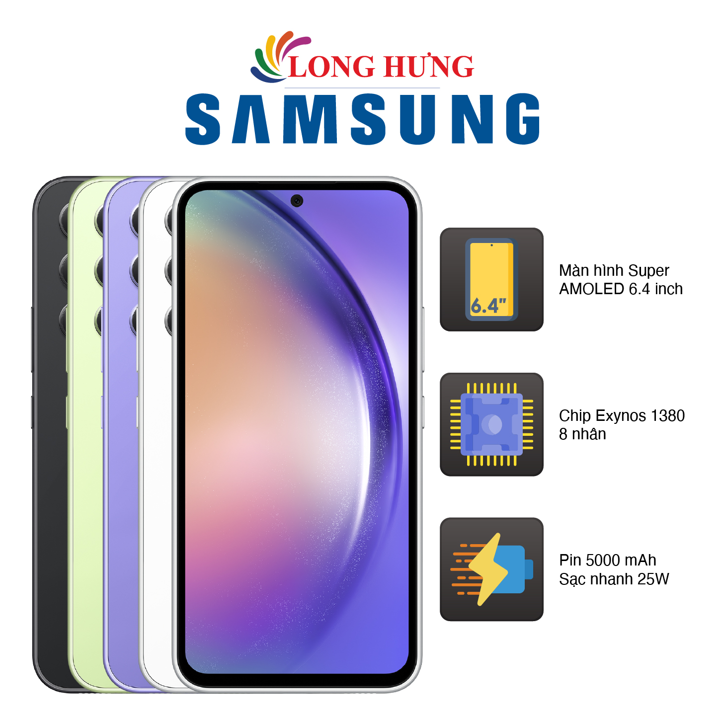 Điện thoại Samsung Galaxy A54 5G- Hàng chính hãng - 3 camera chính sắc nét