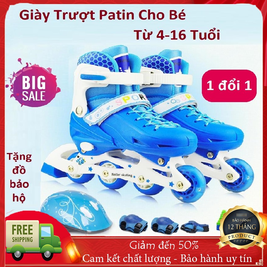 Giấy Trượt Patin SPORT - TẶNG ĐỒ BẢO HỘ, Hệ Thống Bánh Dọc Chắc Chắn, An Toàn - Ván Trượt, Giày Trượt Patin Cho Trẻ Em, Giày Trượt Patin Trẻ Em - BH 12 tháng, Sale 50% - BANGGOOD88