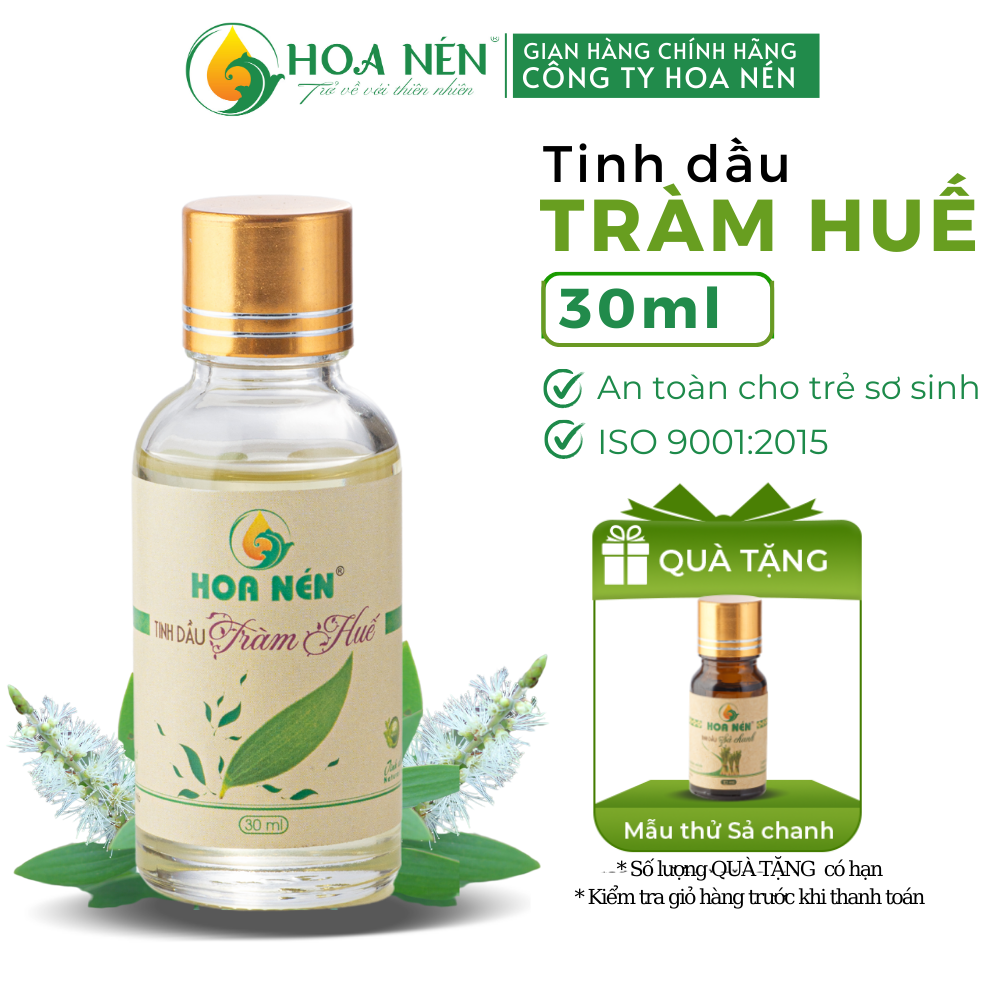 Tinh dầu tràm huế nguyên chất 30ml - hoa nén - phòng ho, cảm lạnh - an toàn mẹ và bé