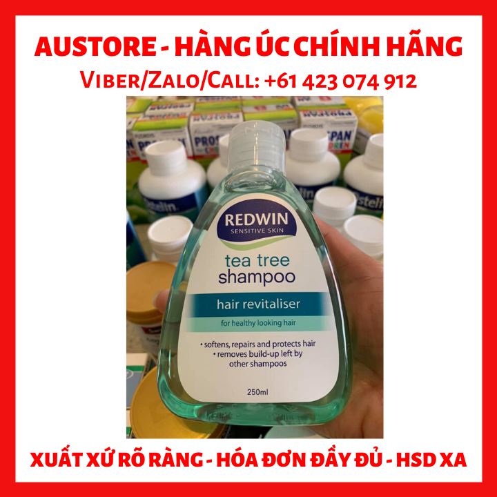 Redwin Tea Tree Shampoo 250ml - Dầu gội trà xanh trị nấm phục hồi tóc Redwin Úc 250mL