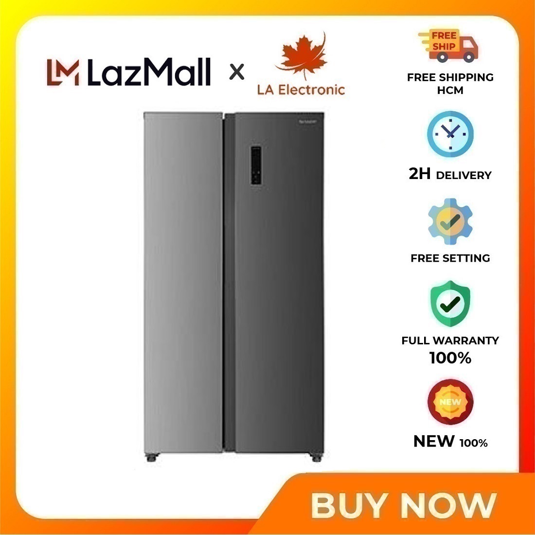 Tủ lạnh sbs sharp inverter 442 lít sj-sbx440v-sl - miễn phí vận chuyển hcm