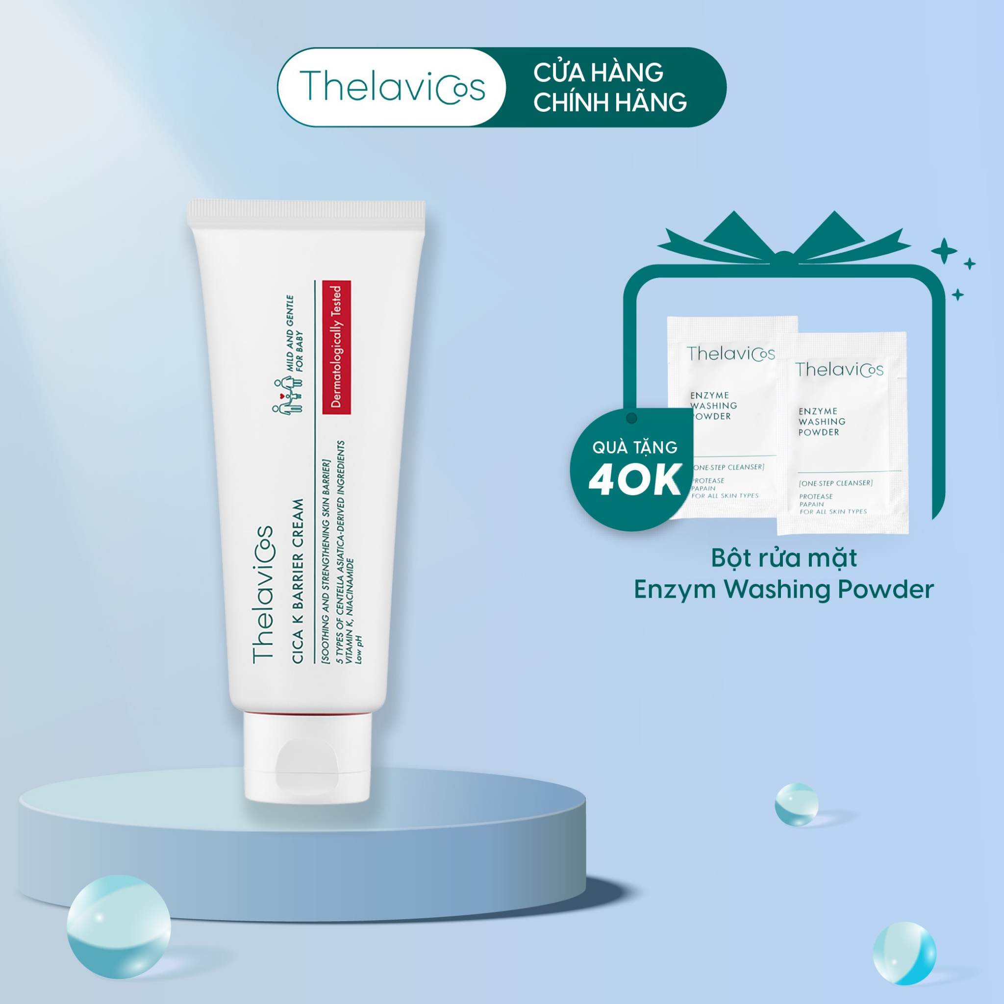 Kem dưỡng da rau má vitamin k phục hồi da - thelavicos cica k barrier cream - 100ml
