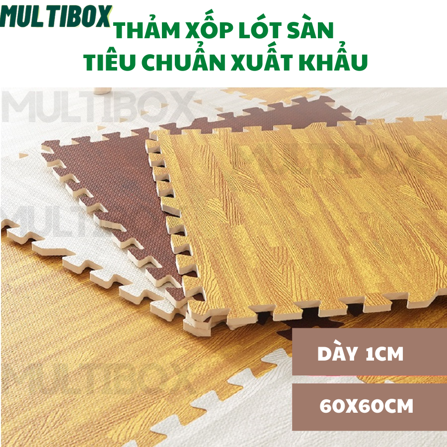 Thảm xốp ghép vân gỗ trải sàn cho bé không mùi 60x60cm