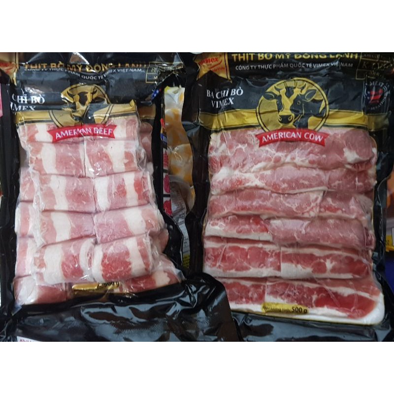 Ba chỉ bò mỹ chuẩn exel 500g- hàng đẹp đều không độn- ba chỉ bò nướng