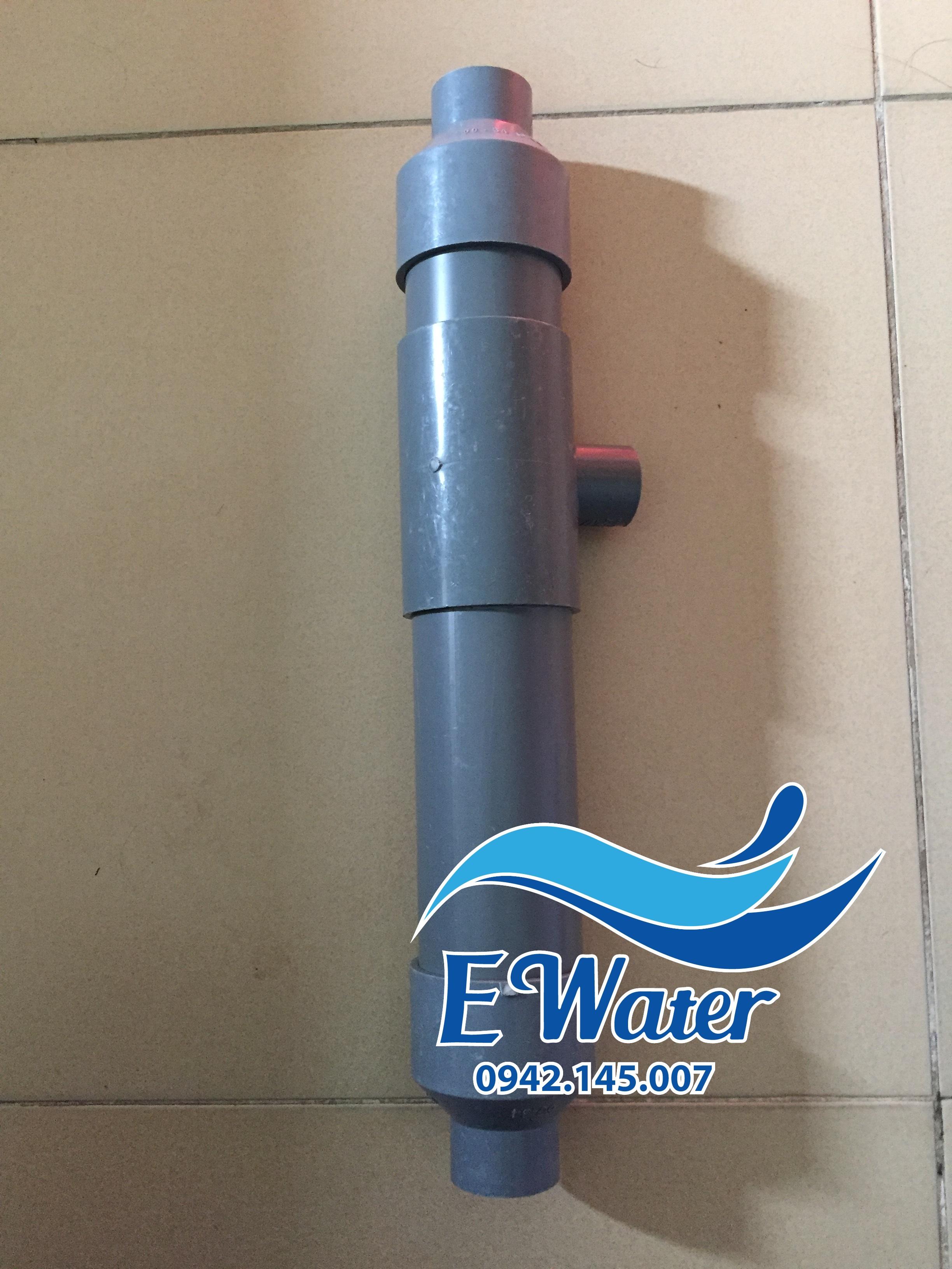 Ejector trộn khí Ewater 1 thiết bị trộn oxy thay thế giàn mưa đường nước vào Ø 27 đường kính thân uPVC Ø48 - Ewater