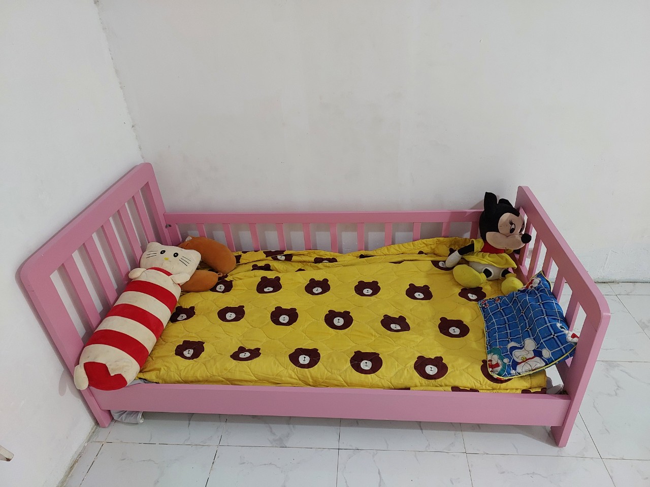 Giường trẻ em gỗ thông nhập khẩu 80cmx150cm