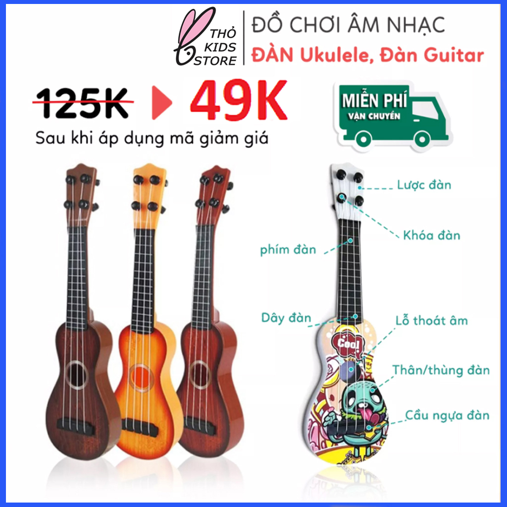 Đàn guitar mini cho bé tập nhạc-Tặng kèm vỏ đựng