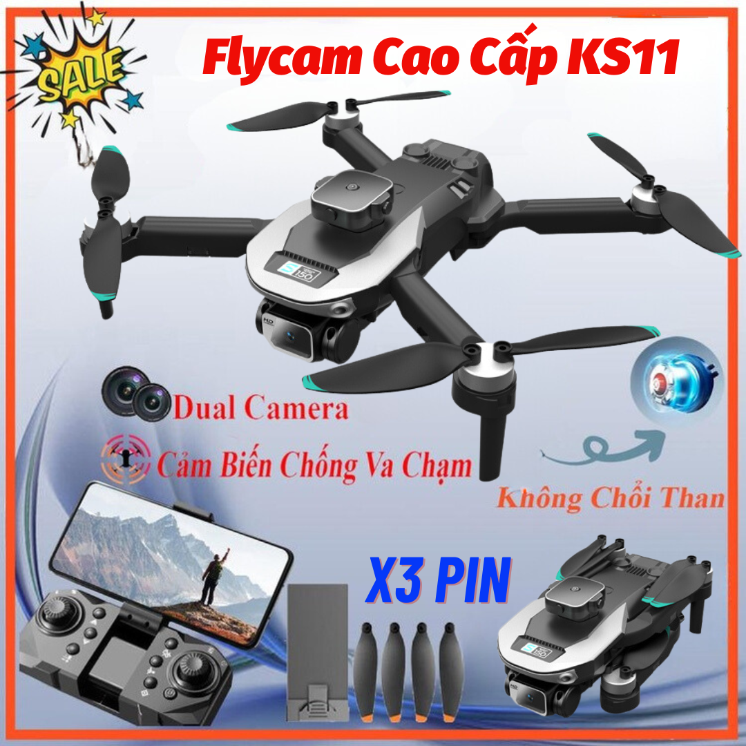 Máy Bay Camera Flycam 4K S150 Chính Hãng Cảm Biến Chống Va Chạm, Máy Bay Điều Kiểu Từ Xa Định Vị GPS, Flycam mini drone, Fly mini giá rẻ động cơ không chổi than