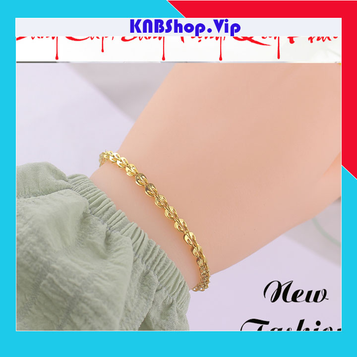 Lắc tay titan kiểu đuôi phụng màu vàng siêu đẹp, bền màu, hợp thời trang dễ phối đồ