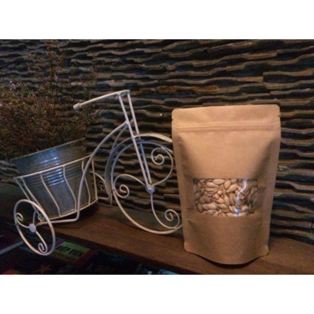 1kg túi zip giấy có cửa sổ đựng các loại hạt khô size 200 gram - 15x12cm- cd023
