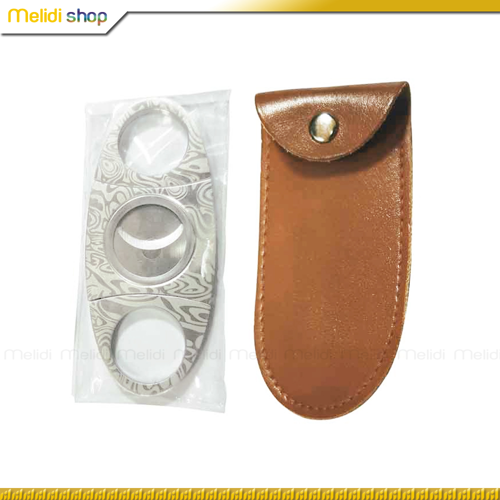 Dao Cắt cigar Lưỡi Tròn Hoa Văn Damacus Độc Đáo Cho Người Chơi Golf, phụ kiện xì gà Cohi DMS Cigar Cutter