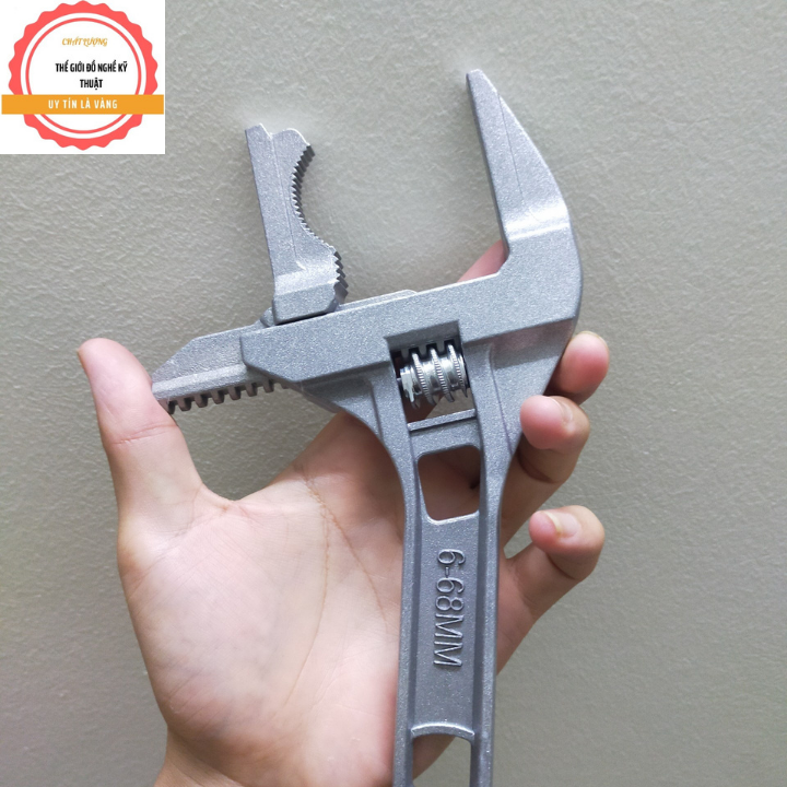 Cờ lê vặn ống nước - Mỏ lết đa năng mở ốc từ 6-68mm (loại mới có răng rất tiện lợi )