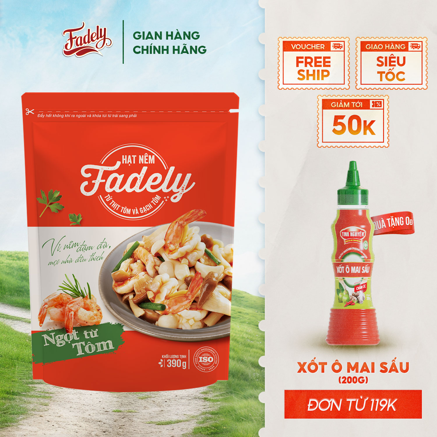 Hạt nêm fadely từ thịt tôm và gạch tôm