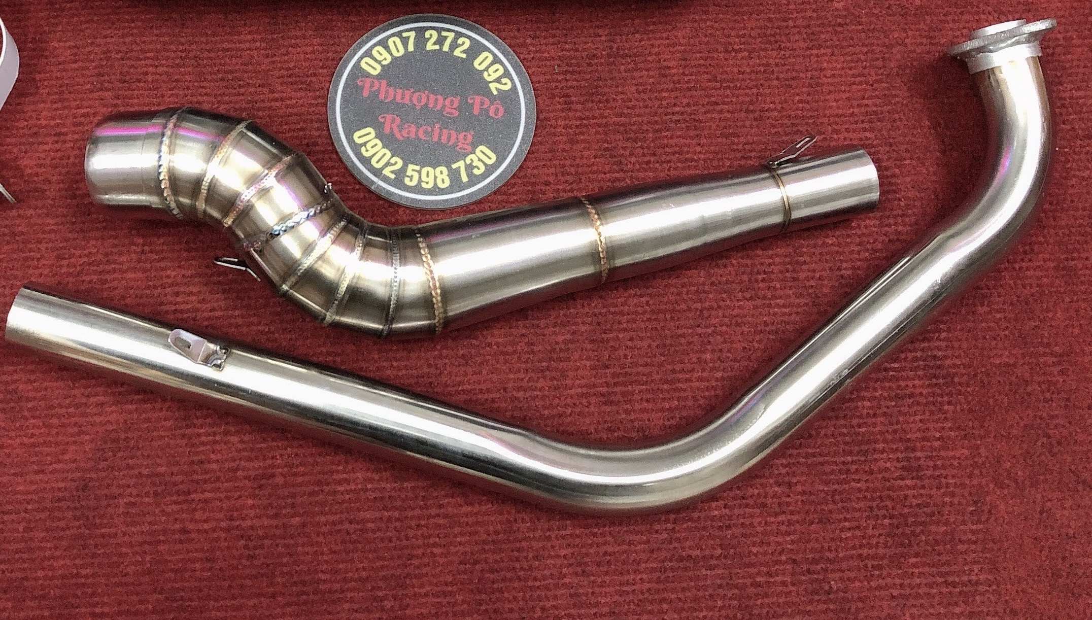 [HCM]Cổ pô inox 2 khúc gắn pô lon cổ 32mmx họng 51mm cho R15 V3