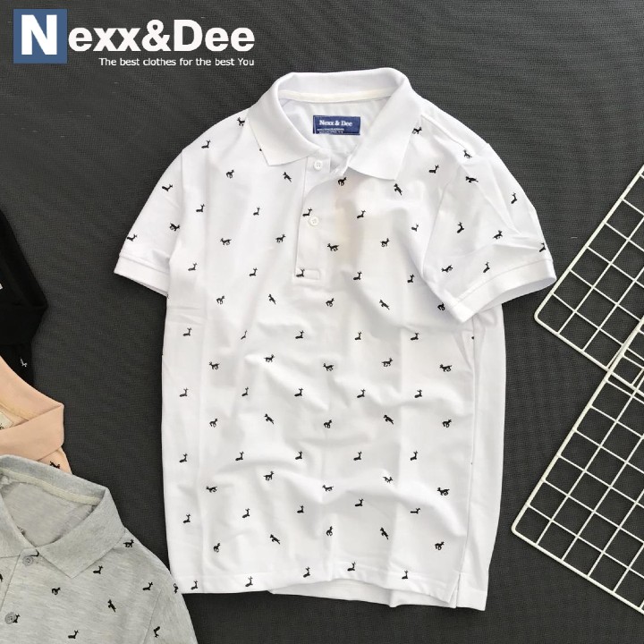 [HCM]Áo thun polo nam có cổ bẻ sọc ngang chấm bi họa tiết trung niên vải cá sấu cao cấp NS02