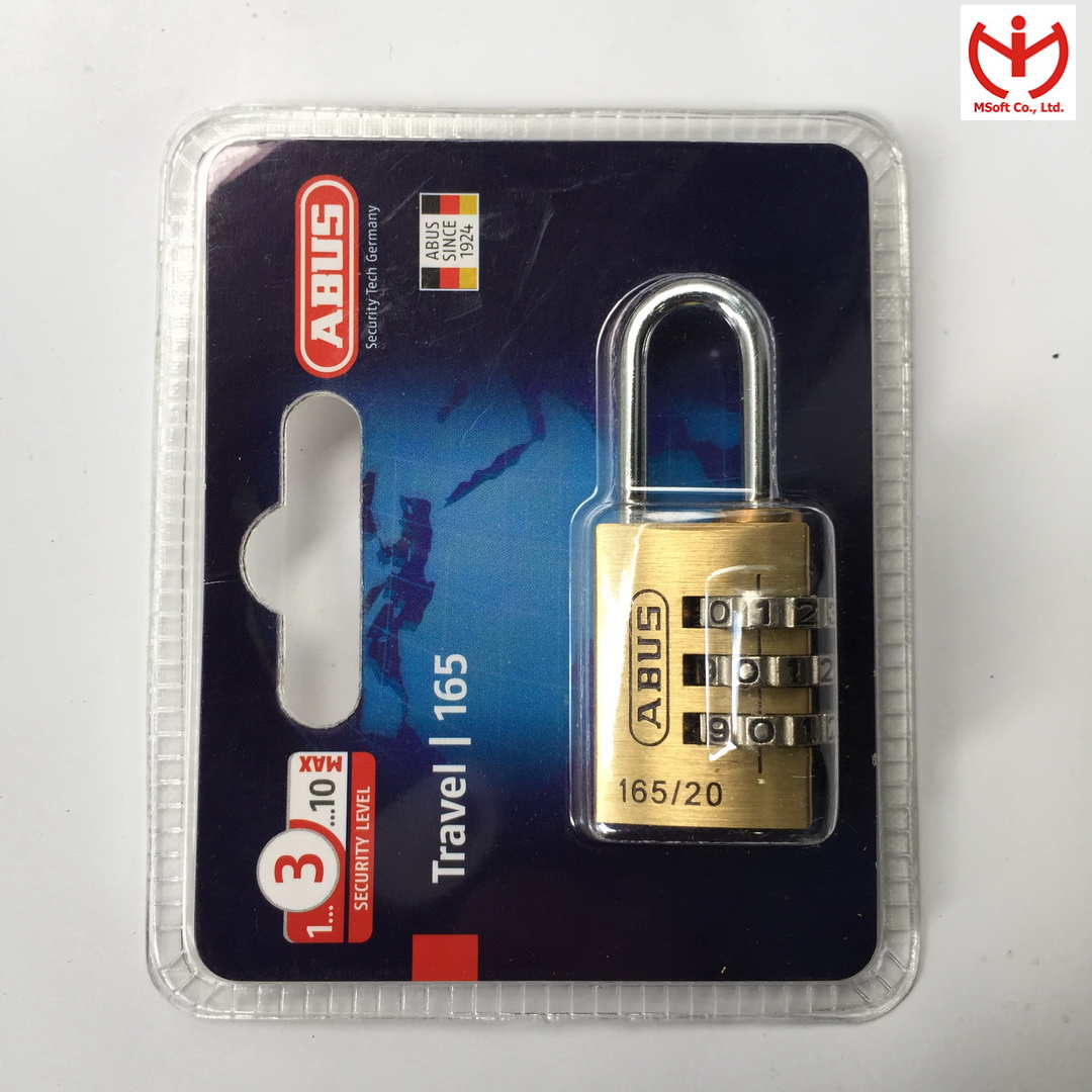 Ổ khóa số vali ABUS 165/20 thân đồng rộng 20mm dòng khóa hành lý - MSOFT