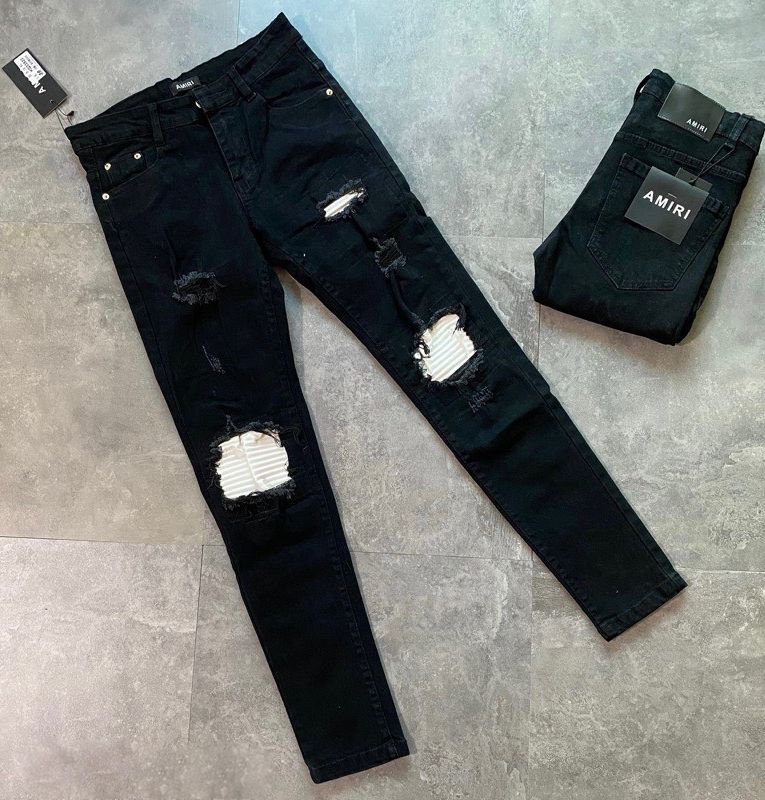 Quần jean nam rách gối đen trơn chất jeans bò cao cấp co giản 4 chiều hàng chuẩn shop hot trend