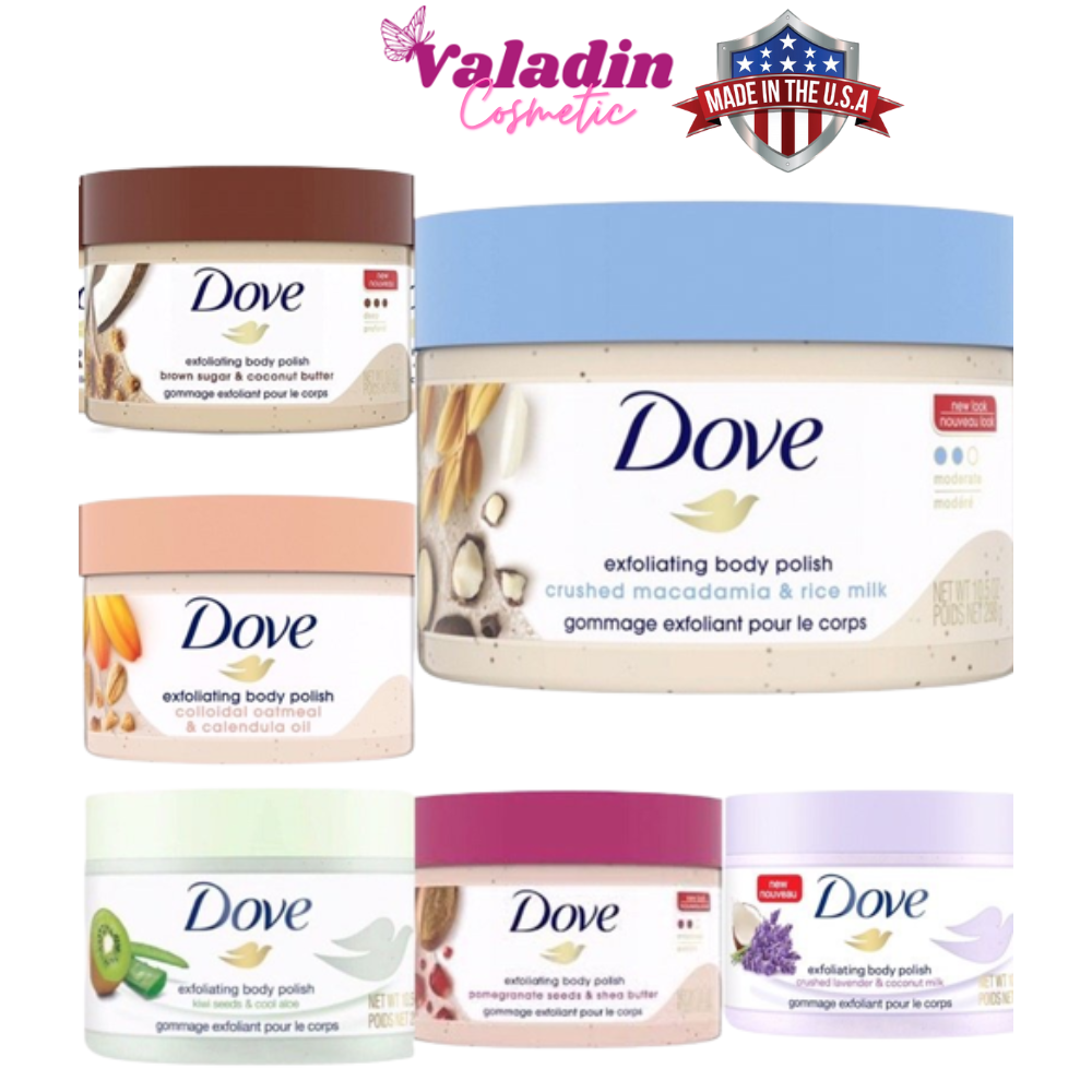 Tẩy tế bào chết Dove Mỹ Exfoliating Body 298g Tẩy da chết Dove Đức 225ml Hủ tẩy tế bào chết Dove -Valadin