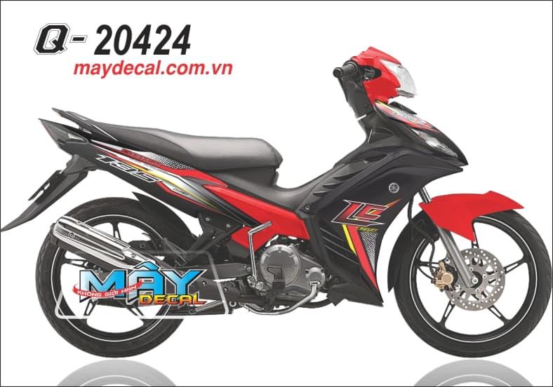 Tem exciter 135 LC đỏ đen tặng logo