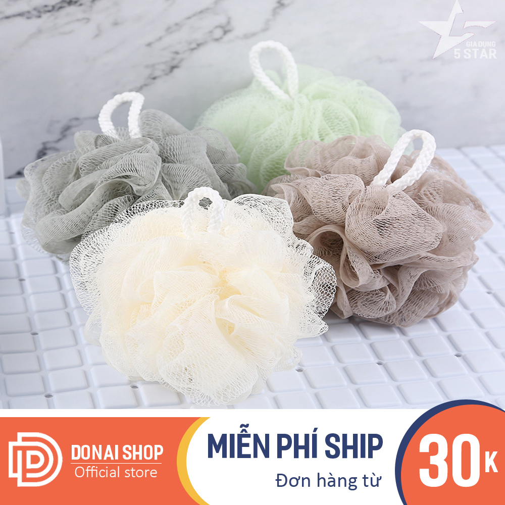 Bông tắm tạo bọt cao cấp Hàn Quốc loại tròn phù hợp người lớn và trẻ em dùng cho nhà tắm 19.BTHQ.DONAI