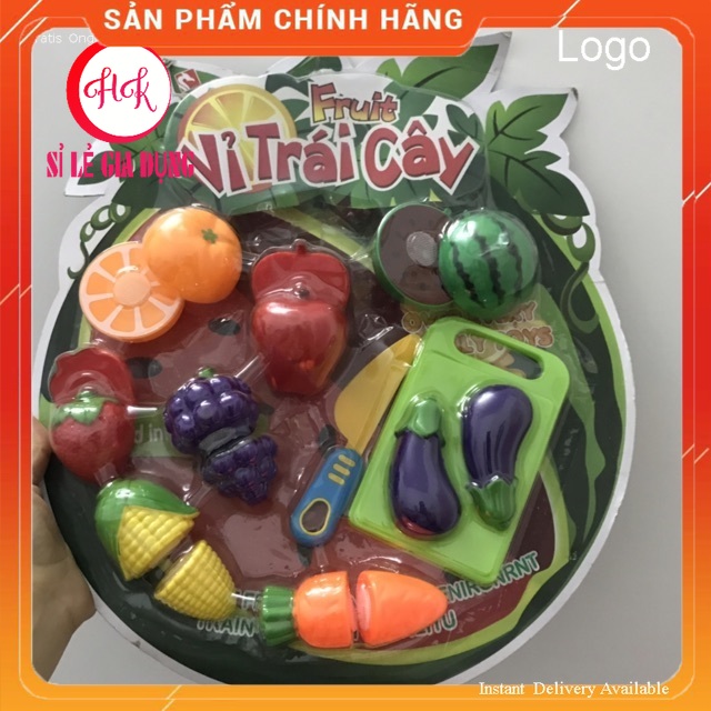 Loại to-Đồ chơi vỉ cắt thái trái cây hoa quả dành cho bé- Ảnh chụp thật- Hk Mart