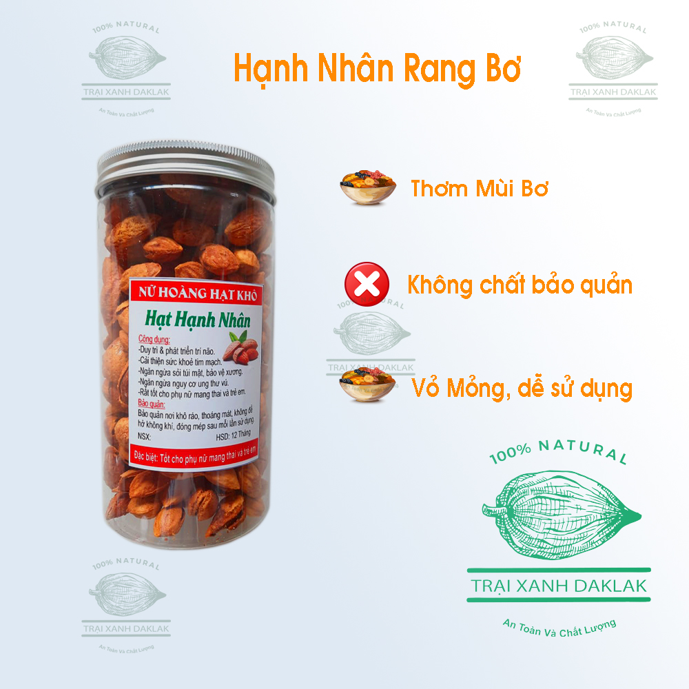 500gram Hạnh Nhân Rang Bơ Khô NOAH Chất Lượng Cao nhập khẩu từ Mỹ Hộp