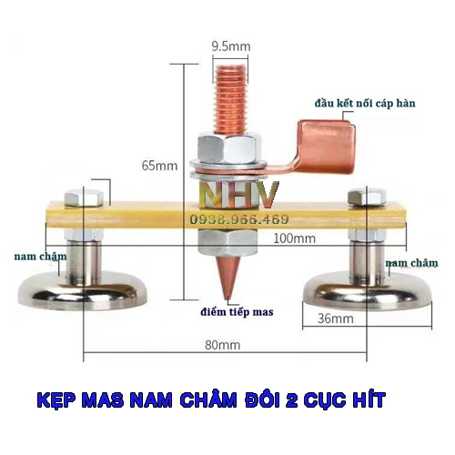 Kẹp Mas nam châm đôi