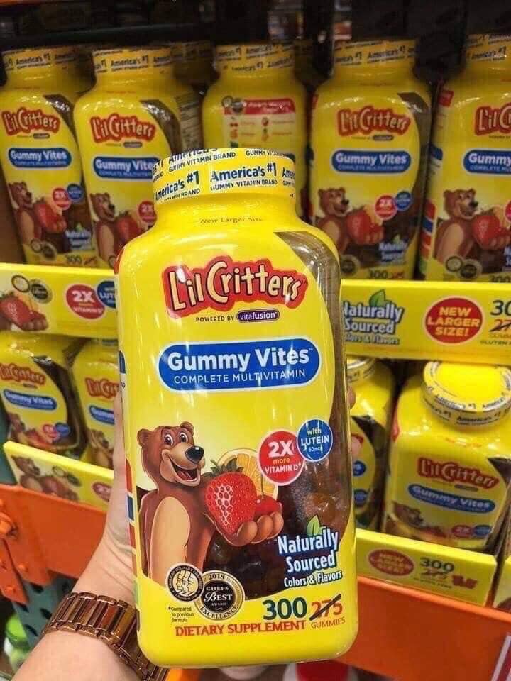 Kẹo dẻo bổ sung Vitamin cho bé L’il Critters Gummy Vites 300 viên