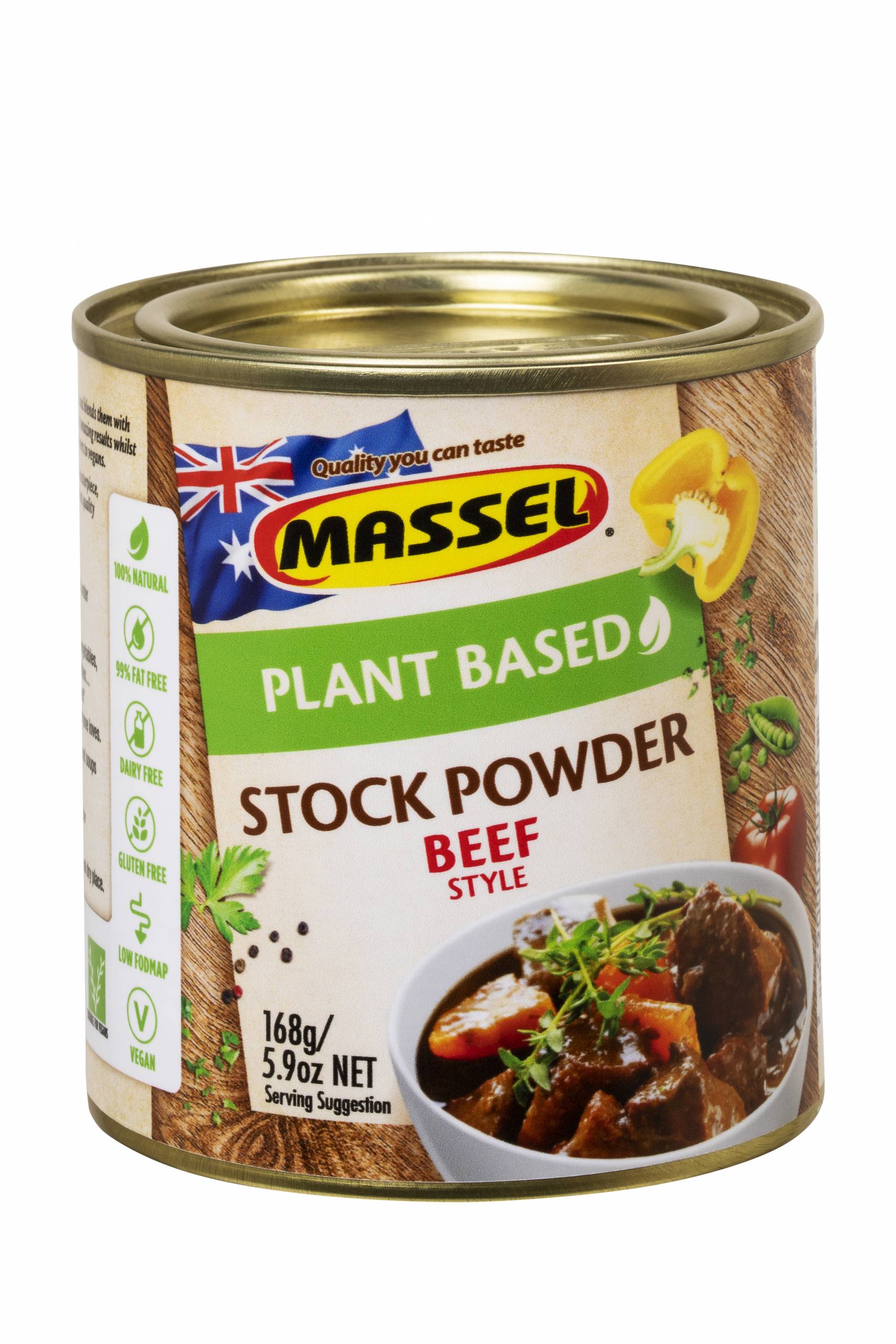 Hạt nêm Massel 100% không bột ngọt 168gr Vị bò - Massel Premium Stock Powder Beef Style