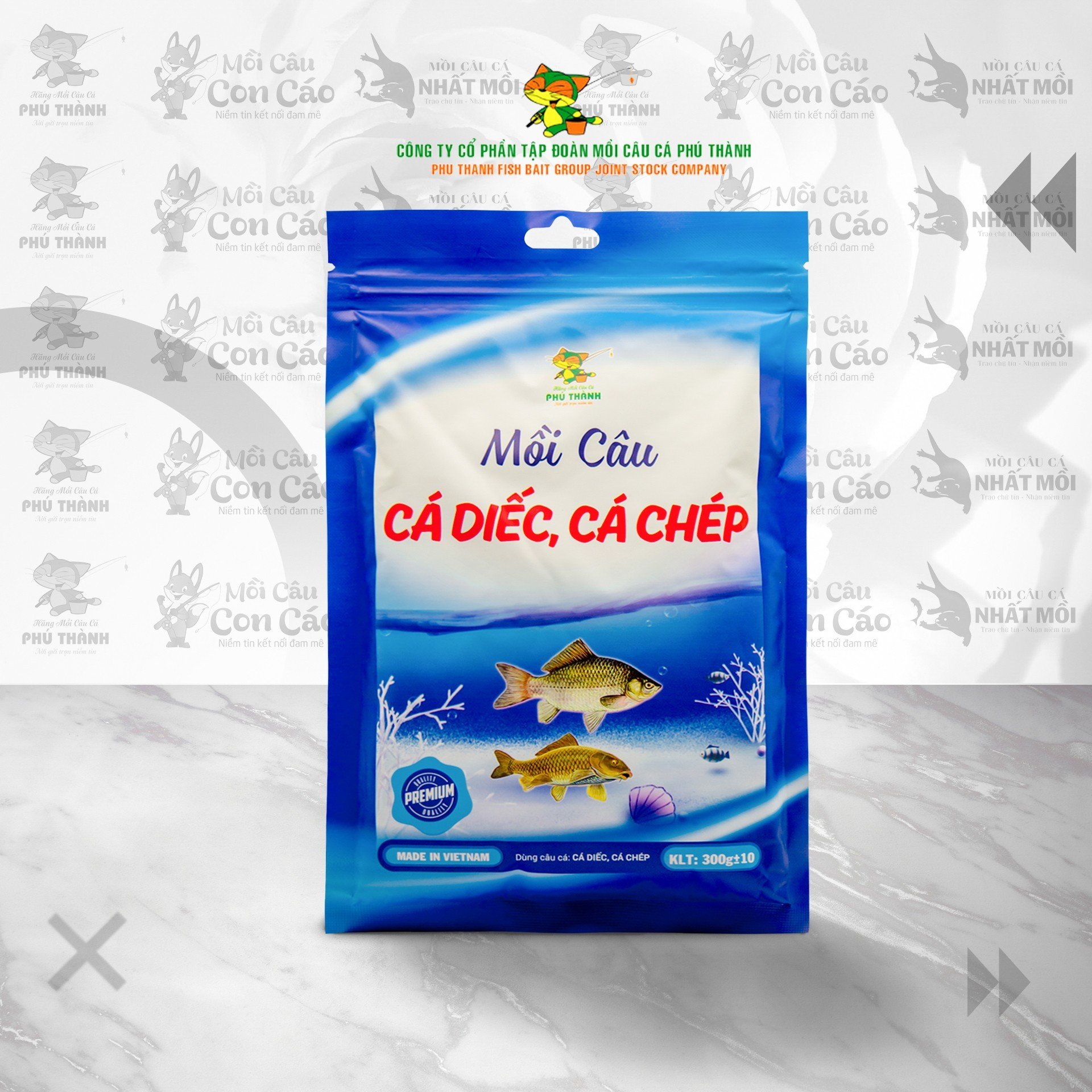 Mồi câu cá diếc, cá chép chính hãng Phú Thành (300g/túi) - Môi trường áp dụng câu sông tự nhiên, đập thủy lợi