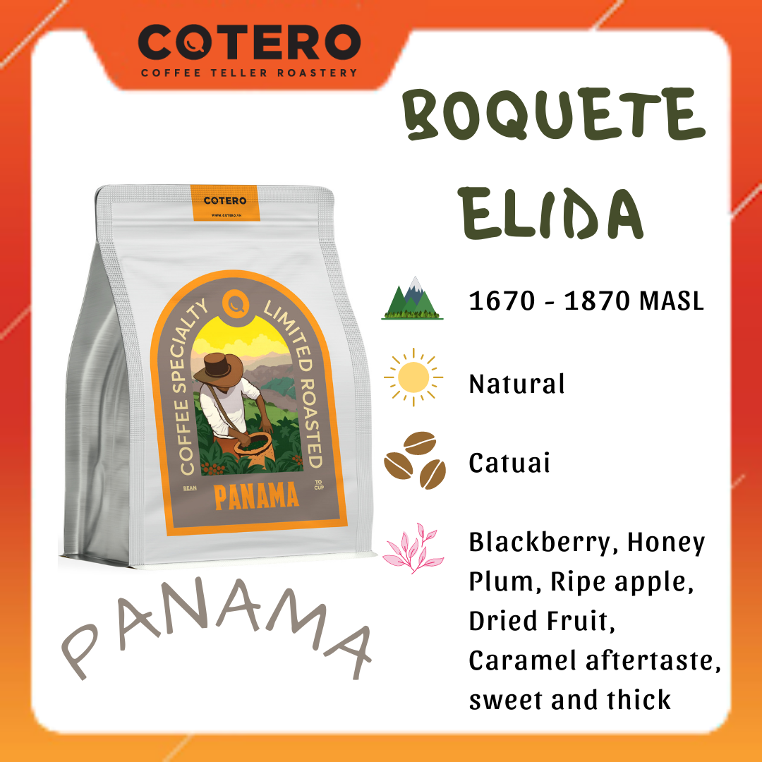 Panama Boquete Elida - COTERO Coffee, Drip, Coldbrew, Espresso, chocolate, ngọt sâu