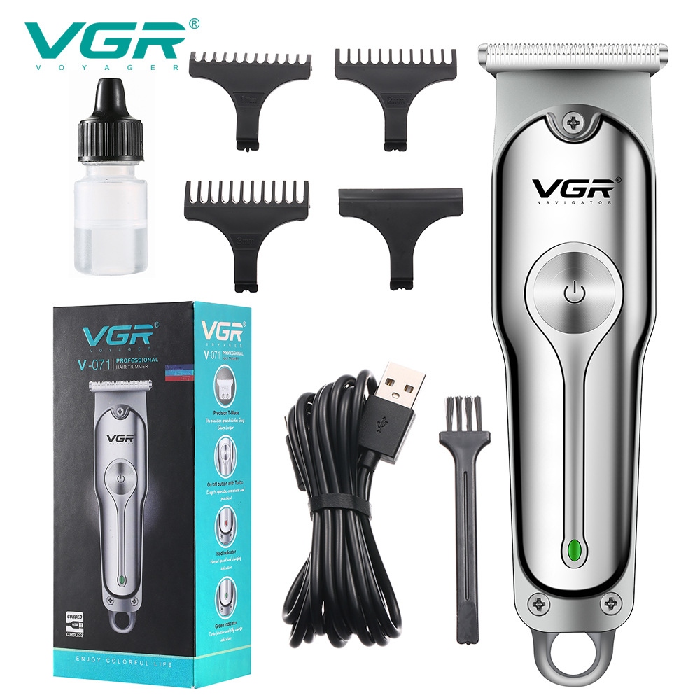 VGRˉ new haircut scissors engraved metal hair clippers 0 blade electric clipper oil head hair clipper V-071