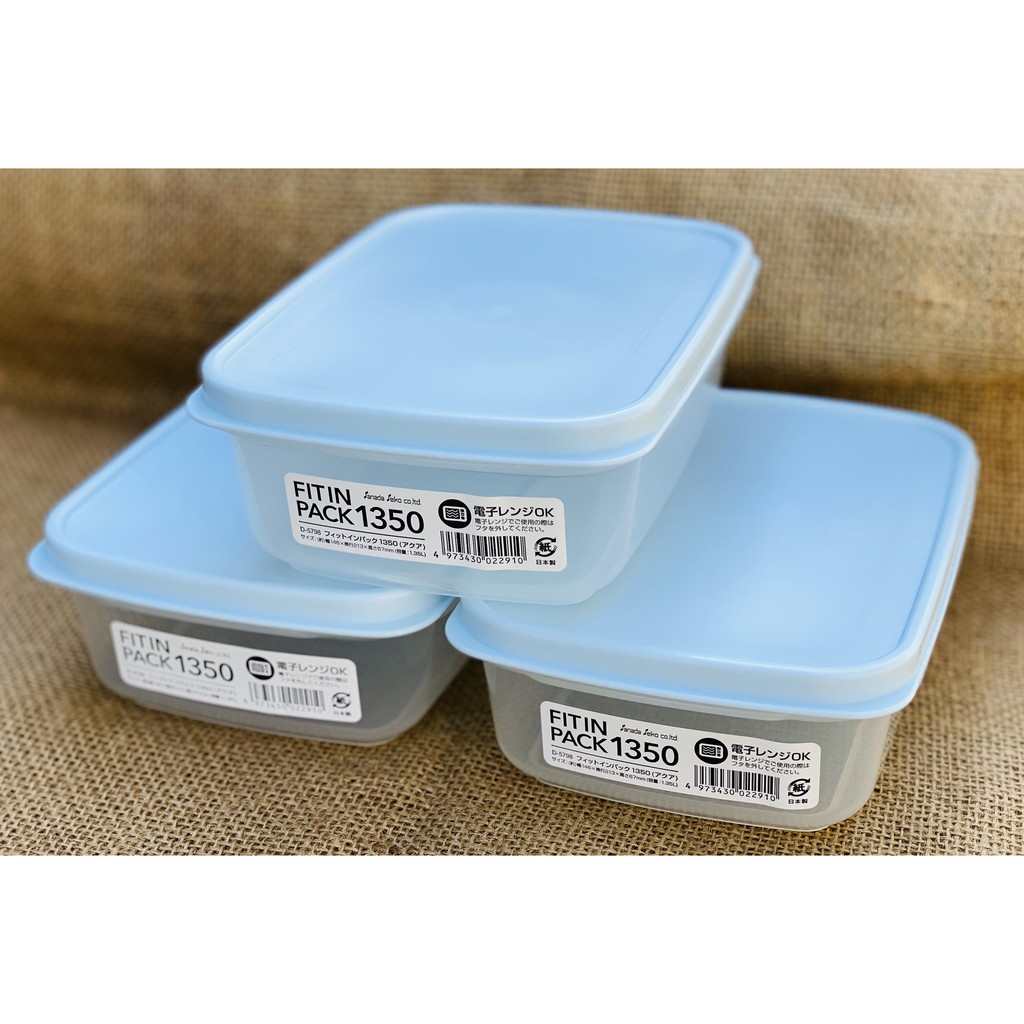 Hộp đựng thực phẩm SANADA Nhật Bản 1350ml nắp dẻo chặt, khít nhựa an toàn, sử dụng trong lò vi sóng