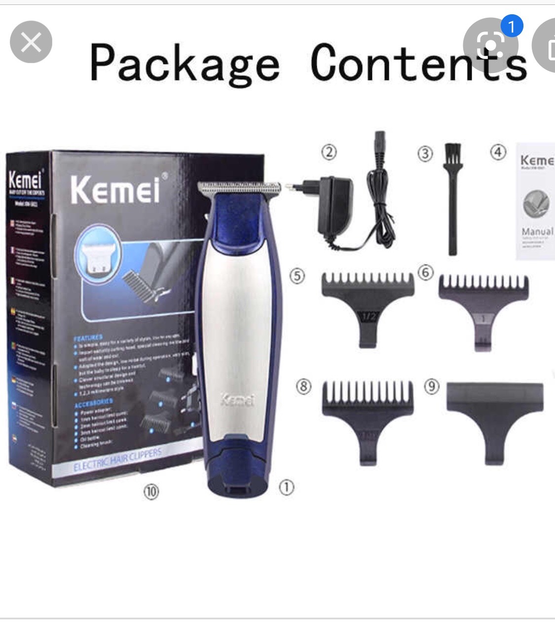 Tông đơ bấm, chấn viền cho đường viền sắc nét kemei km-5021