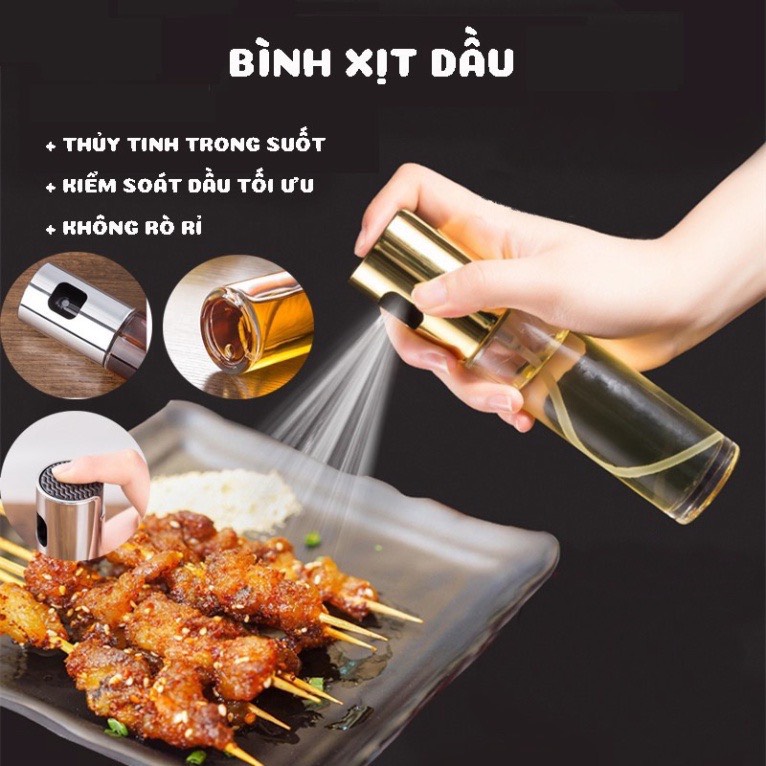 Bình xịt dầu ăn phun sương chai thủy tinh 100ml
