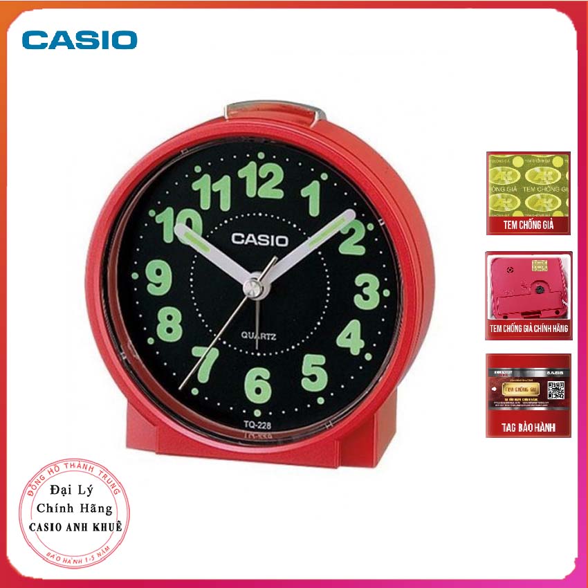 Đồng hồ để bàn Casio TQ-228-4DF  báo thức (  Kích thước 8.6 cm )