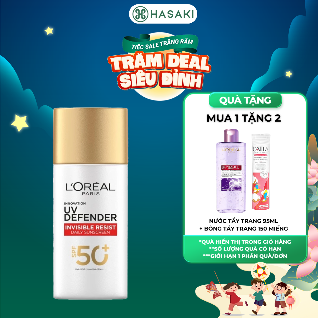 [MUA LÀ CÓ QUÀ] Kem Chống Nắng L’Oreal Paris X20 Thoáng Da Mỏng Nhẹ 50ml SPF 50+ PA++++ Hasaki Sản Phẩm Chính Hãng