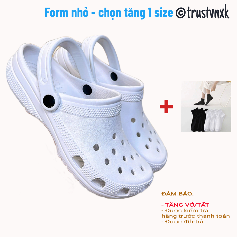 Cross Clog Classic Free Socks and 10 Jb Stickers Solid Molded Cross Strap Sandals for Men and Women Waterproof Back Strap Sandals - 8
