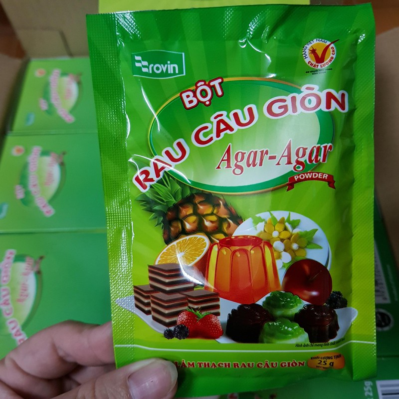 Hộp rau câu giòn Erovin Hoàng yến 10 gói * 25g - Hộp rau câu giòn