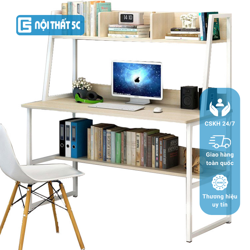 Bàn học sinh, bàn làm việc kiểu Hàn đơn giản, tháo lắp dễ dàng, kích thước dài 100cm