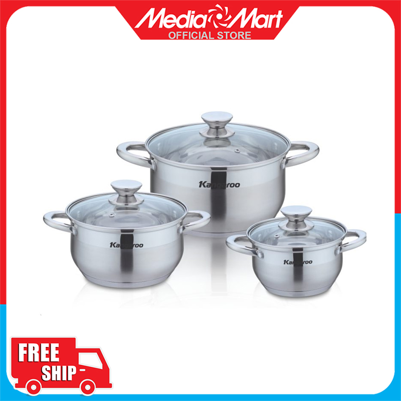 Bộ nồi 3 chiếc inox kangaroo kg878