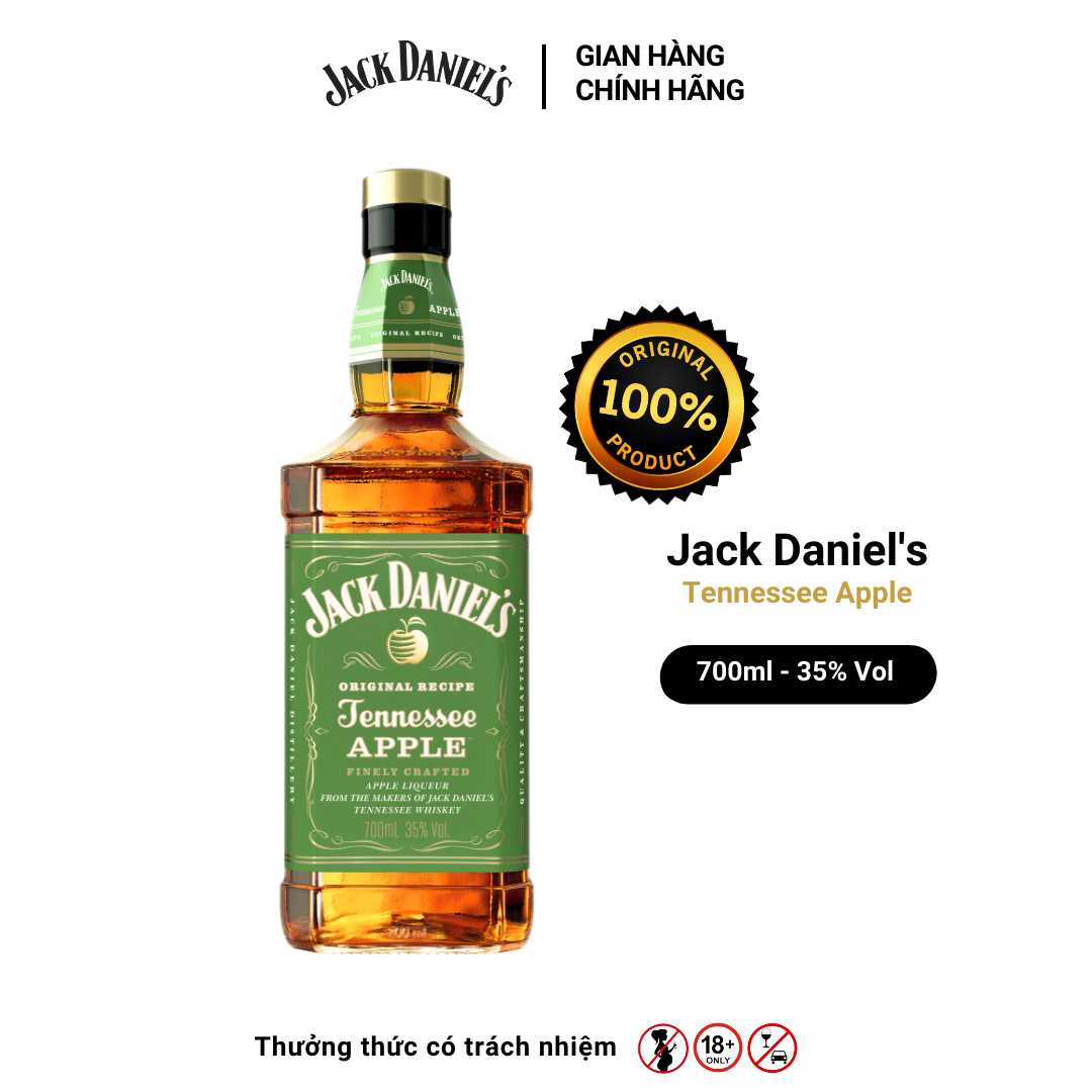 Rượu Whiskey Jack Daniel's Tennessee APPLE Nồng Độ Alc 35% 700ml