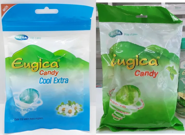 Kẹo ngậm viên ngậm bạc hà Eugica Candy Cool Extra gói túi 15 viên