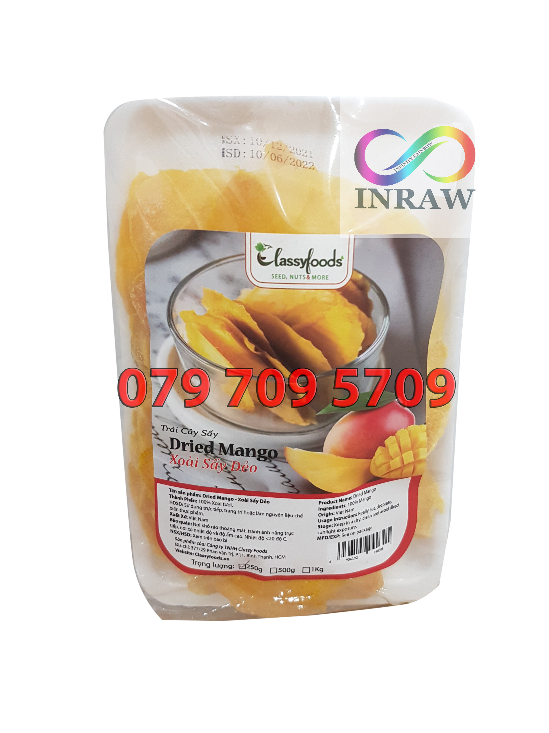 Xoài sấy dẻo túi 250g