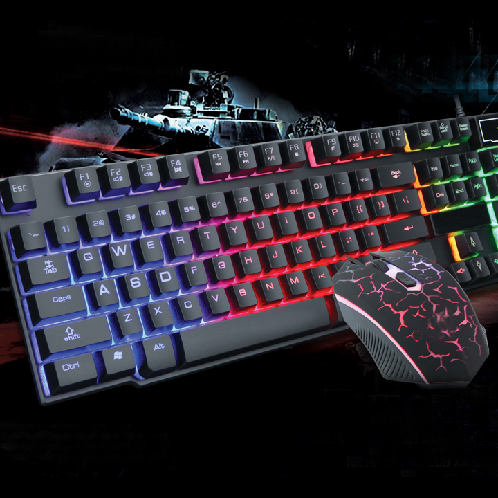 Bộ Bàn Phím Giả Cơ Và Chuột Game Dành Cho Game máy tính laptop đèn Led Đa Màu 1910