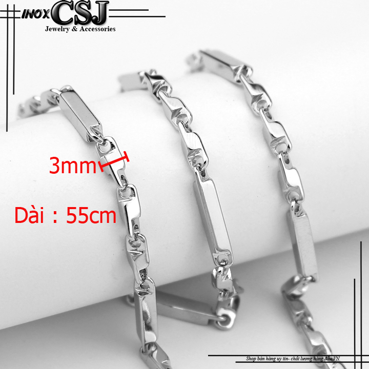 DÂY CHUYỀN INOX NAM HỎA TIỂN 3LY CÁCH ĐIỆU MẪU KHÔNG PHAI MÀU KHÔNG RỈ SÉT DN021
