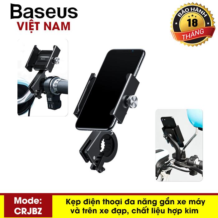 Giá đỡ và kẹp điện thoại chuyên dụng cho xe máy và xe đạp Baseus có thể quay 360 độ chất liệu hợp kim siêu bền dành cho xe ôm công nghệ, grap, goviet - Phân phối bởi Baseus Vietnam