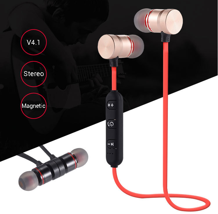 [HCM]Tai nghe bluetooth 2 bên S8 có dây choàng cổ 2 đầu hít nam châm