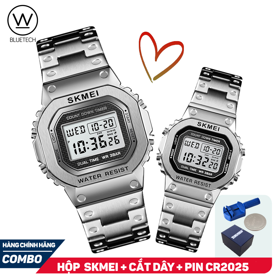 Đồng hồ điện tử đôi SKMEI 1456 1433 FULL METAL