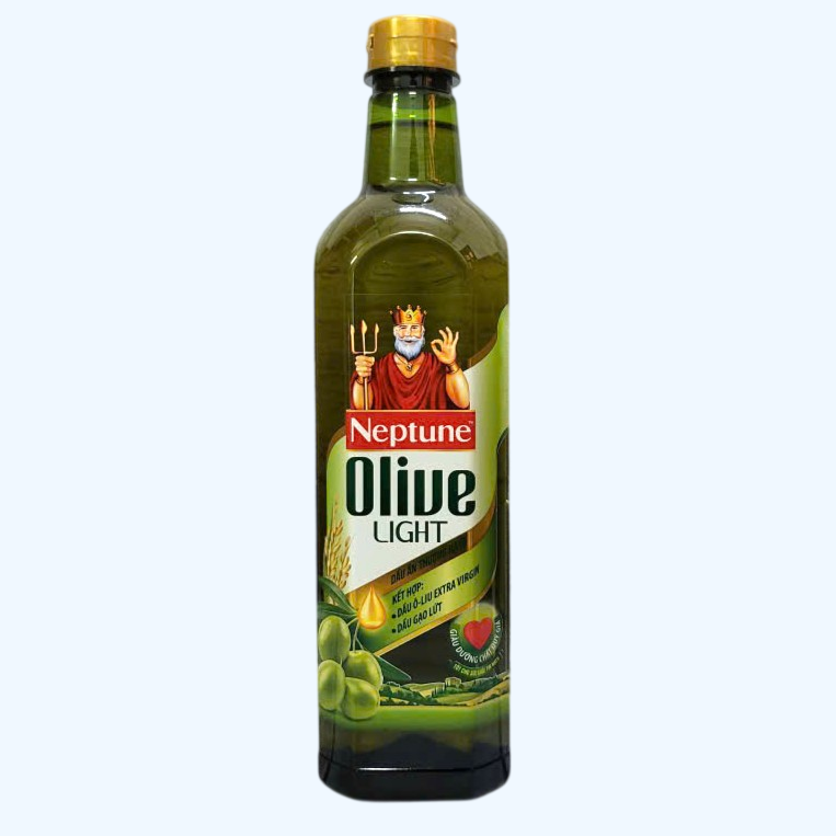 NEPTUNE -- Chai OLIVE LIGHT 1 Lít -- DẦU Ô LIU KẾT HỢP DẦU GẠO LỨT Olive Light & Brown Rice Oil (HALAL)